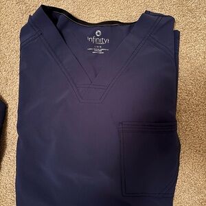 Cherokee Infinity Navy Blue Scrub Top